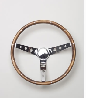 Lenkrad - Steering Wheel  Holzdesign 381mm Chrome